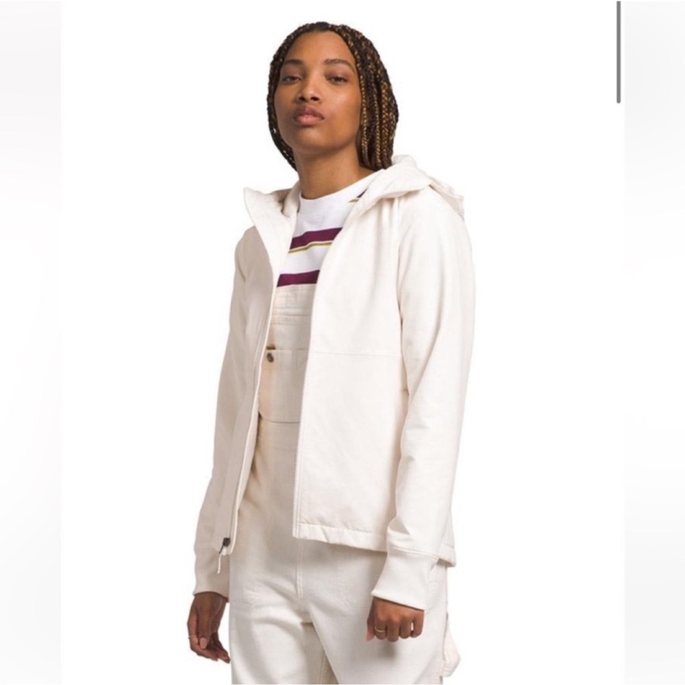 The North Face Shelbe Raschel Jacket with hoodie in Gardenia White size XL